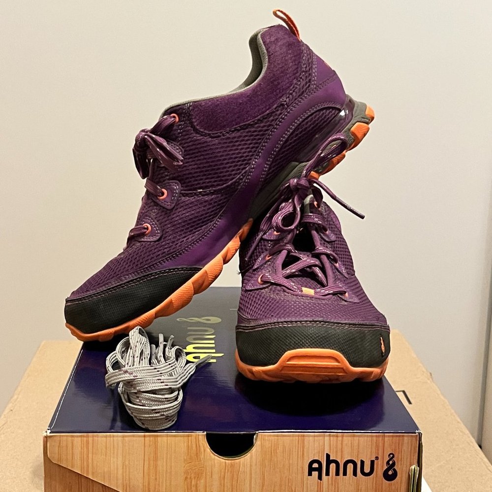 Ahnu Womens Purple Walking Hiking Shoes Vibram Soles